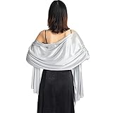 Ladiery Damen Seide Satin Stola Festlich,Shawl für Brautkleider Abendkleider Sommer Elegante Party Weicher Schal