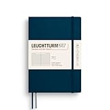 LEUCHTTURM1917 372206 Notizbuch Medium A5, Softcover Schreibbuch, 123 nummerierte Seiten, Deep Sea, liniert