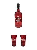 Il Santo Sambuca Classico 0,7 Liter + Il Santo Sambuca Shot Glas 1 Stück + Il Santo Sambuca Shot Glas 1 Stück