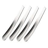 DECHOUS 4 Stück Eierschecke Maschinen Puddinglöffel Besteck Servierlöffel Latte-Löffel-Griff küchenarmatur kitchen accessories eierlöffel Kaffeelöffel Kuchenlöffel Rostfreier Stahl Silver