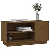 Gecheer TV-Schrank Lowboard TV Möbel Tisch Sideboard Fernsehtisch Fernsehschrank HiFi-Schrank Medienschrank Fernsehmöbel 80 x 35 x 40,5 cm (B x T x H) Massives Kiefernholz Honigbraun