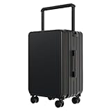 WANGWANGDUI Koffer Mittelmontierter, Breiter Trolley-Koffer, Business-Koffer, Wasserdichter Universal-Rollenkoffer for Herren Und Damen FferHandgepäck(Black,26in)