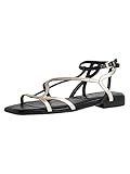 Tamaris Damen Riemchensandalen, Frauen Sandalen,TOUCHit-Fußbett,offene Schuhe,Strandschuhe,Sommersandalen,bequem,flach,Black/LT.Gold,37 EU