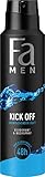 Fa Men Deodorant & Bodyspray Kick Off (150 ml), Deospray mit aktivierend-frischen Duft, Deo ohne Aluminium für bis zu 48 h Deo-Schutz, hinterlässt keine Deo-Rückstände