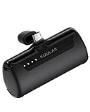 Kuulaa Power Bank USB C 4500mAh, Mini Externer Akku, Schnelles Aufladen USB C Powerbank ohne Kabel, klein Aber stark Handy Tragbares Ladegeräte Kompatibel mit Samsung, Huawei, USB C-Handys (Schwarz)