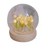 LED Tulpe Tischlampe DIY Simulation Blume Wohnzimmer Schlafzimmer Dekoration Tulpe Nachtlicht Batteriebetrieben Hochzeit Geschenk Atmosphäre Nachttisch Ornament (13 Stück Gelb)