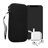 kwmobile Handytasche für Smartphones XL - 6,7/6,8' - Neopren Handy Hülle Schwarz - Handy Tasche 17,2 x 8,4 cm Innenmaße