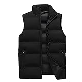 Warm Steppweste Herren Damen Thermo Outdoor Weste Fashion Winterweste mit Tasche Freizeit Reißverschluss Herrenwesten Ärmellos Stehkragen Gilet Winter Vest Arbeitsweste Sportweste Freizeitweste