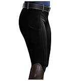 Reithose Damen Mit Handytasche: Reitleggings Damen High Waist Sporthose MäDchen Mit Vollbesatz, Reitsporthose Sport-Leggins Stretch-Hose Reithosen Outdoor-Reitsport-Hosen-Sportreithose-Damenreithose