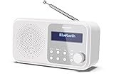 SHARP DR-P420 Portables Digitalradio (DAB/DAB+/FM mit RDS, USB, Bluetooth 5.0, 3,5mm Klinke Wecker-Funktionen), Weiß