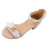 Kleine / große Kinderschuhe, Pumps mit niedrigem Absatz, Blume, offene Zehen, Sandalen, Blume, Hochzeit, Softball, Slides, Jugendliche, Mädchen, rose, 4 UK 3X-Narrow