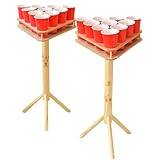 FrotzDesign® Beerpong Tisch - Premium Trinkspiel für Outdoor & Indoor Partyspiel für Erwachsene, Trinkspiel Bier Pong Set, Geschenkidee, Bierpong Becher Set, Bierpong Tische inkl. Becher und Bälle