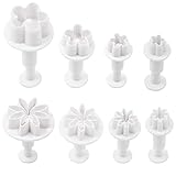 Fondant Ausstecher Ausstechformen Set Backen - FrüHling Biskuitform Muster PräGeform Kleines GäNseblüMchen + PflaumenblüTe Werkzeuge Auswerfer Stempel Modellierwerkzeug für Torten Deko