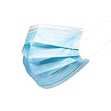 100 Stücke Weich Disposable Mundschutz Maske 3-Lagig Masken Staubdicht Einwegesschutzmasken Atemmasken mit Ohrringe, Blau