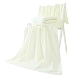 JUSHZ Mikrofaser Badetuch Strandtuch Duschtücher Badetücher Beach Towel Badehandtuch Strandtücher Groß Strandhandtuch Handtücher Frottee Struktur Herren Baumwollstoff Weich (140x70CM,Beige)