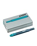 LAMY T10 2er Set Tintenpatronen mit großem Tintenvorrat - geeignet für alle Lamy Patronenfüllhaltermodelle - Inhalt 1,25ml je Patrone - 5 Stück pro Päckchen - Tintenfarbe türkis