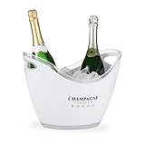 Relaxdays Sektkühler, Champagne Premium, 6l Volumen, Getränke kühlen, Champagnerkühler HxBxT: 25,5 x 34,5 x 26 cm, weiß, 10028655