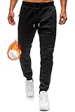 Lantch Jogginghose Herren Gefütterte Fleecehose Trainingshose Hosen Herren Sweatpants Thermohose Winter Hose Freizeithose Sporthosen Winterhose