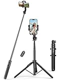 UGREEN Bluetooth Selfie-Stick Stativ, Erweiterbar 150cm 3 in 1 Handy Selfie-Stange mit kabelloser Fernbedienung Kompatibel mit iPhone 14/13/12/11 Pro/XS Max/XS/X/8/7, Samsung Smartphones und GoPro