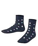 FALKE Unisex Kinder Kurzsocken Dotted Flower K SSO Lyocell gemustert 1 Paar, Blau (Space Blue 6116), 39-42