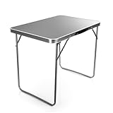 BigDean Campingtisch aus stabilem Aluminium klappbarer Gartentisch – Balkontisch ideal für Reisen und Camping – Klapptisch 70x50x60cm (LxBxH)