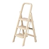 Sicherheitsklappleiter, Kletterleiter, Haushaltsklappleiter, Multifunktionsleiter, geeignet for Garage, Zuhause, platzsparend(Three Step Ladder)