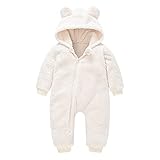 Keilabsatz Pumps Mantel-Overall-Baby-Kind-warmer Schneeanzug mit Kapuze dicker -Mantel und Jacke Baby Geschenk (White, 0-6 Months)