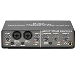 Youdefa Professionelle 24Bit 192KHz Audio-Schnittstelle, 2 Eingänge, Soundkarte für E-Gitarre, Loopback, Externe Studio-PC-Aufnahme, Langlebig, Einfach zu Bedienen