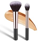 Jeffdad 2 Stück Make Up Pinsel, Makelloses Foundation Pinsel Hervorhebungspinsel Concealer Pinsel Puderpinsel zum Verblenden von Flüssigkeit Grundierung Creme Concealer Puder Rouge