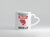 Ich geh angeln | Angler Tasse | Fisch | Fischer Humor - Herzhenkel Tasse - Kaffeetasse/Geschenk/Familie