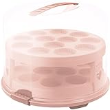 Rotho Fresh Tortenglocke hoch mit Trays, lebensmittelechter Kunststoff (PP) BPA-frei, pink, (35.5 x 34.5 x 26.0 cm)