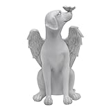 TNSLAND Hunde Engel Gedenkstatue Grabstein Hund Gedenkstein Hund Haustier Denkmal Grab Tomb Garten Deko Schlafender Hund Statue Harz Hund Ornament Engelfiguren Hund Passing Away Geschenke