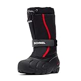 Sorel KIDS FLURRY Schneestiefel für Unisex Kinder, Schwarz (Black x Bright Red) - Youth, 36 EU