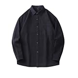 T-Shirt Herren Regular Fit Klassisch All-Match Longsleeve T-Shirt Herren Leichte Komfortabel Casual Basic T-Shirt Herren Jugend Mode Urban Longsleeve Tops Herren H-Black M