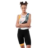 SIROKO - Fahrrad-Trägerhose für Damen BX Jungle - M - Schwarz/Weiß/Grün