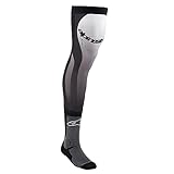 Alpinestars, Knee Brace Socks, Technische Socken, Kompressionsstrümpfe für Damen und Herren, Funktionssocken für Motorradfahren, Motocross, Fahrradfahren, Laufen Black White Größe L XXL (1er stück)