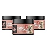 PETSY LABS Super Skin & Coat Omega 3 für Hunde, Für gesunde Haut & glänzendes Fell, Mit Omega-6, Zink, Biotin, Vitamin E, Fischöl, Reduziert Juckreiz & Fellverlust, 100g Pulver