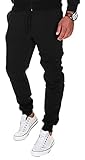 MERISH Jogginghose Herren Jogger Männer Baumwolle Jungen Slim Fit 211, Schwarz, XL