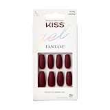 KISS Gel Fantasy Collection Nagel Maniküre Set, Kon'Nichiwa, lange quadratische künstliche Nägel, enthält 28 künstliche Nägel, Nagelkleber, Nagelfeile und Manikürstäbchen