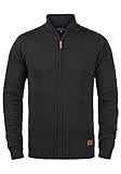 Blend BHNorman Herren Strickjacke Cardigan Feinstrick Pullover mit Stehkragen Reißverschluss Rippbündchen Baumwollmischung Regular fit, Größe:L, Farbe:Charcoal (70818)