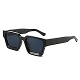 YAMEIZE Vintage Rechteckige Sonnenbrille für Herren Damen-Retro Eckig Sonnenbrille Trendige Quadratischem Rahmen UV400 Schutz