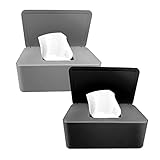 Feuchttücherbox Baby, Box für Feuchttücher, 2PCS Toilettenpapier Box, Feuchttuchbox mit Deckel Feuchtes Toilettenpapier, Kunststoff Tissue Serviettenbox, Box Feuchttücher für Zuhause, Büro