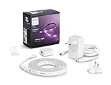 Philips Hue White & Col. Amb. Lightstrip Plus 2m Basis, 1600lm, 16 Mio. Farben, steuerbar via App, kompatibel mit Amazon Alexa (Echo, Echo Dot)