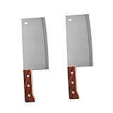 Amosfun 2 Stk Zerkleinerer aus Edelstahl Gyuto-Messer Messer mit ergonomischem Griff kochmesser Werkzeug Gemüseschneider Küchenschneider mit Holzgriff