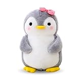 Wishstar Kuscheltier Pinguin Plüschtier für Mädchen, Stofftier Schmusetier zum Kuscheln & Spielen, Squishmallow Pinguin Geschenk, Pudgy Penguins Plush Für Mädchen(Pinguin mit Schleife,25 cm)