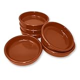 ToCi 4er-Set Tapas-Schalen Braun Auflaufform | 230 ml Cazuela Schale | Ton-Dessertschalen Schälchen Mediterran Ø 15 cm | Traditionelle Tonware aus Spanien