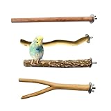 Natur Sitzstangen Set für Vögel, Stehend Vogelkäfig Zubehör, Sitzstangen für Vogelkäfige, Sitzstangen für Wellensittiche, Wellensittich Zubehör, für Wellensittich Kanarienvogel, 4 Stück