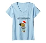 Damen CHILL GUY CHILLGUY X GLÜHWEIN XMAS Glühweinchen Weihnachten T-Shirt mit V-Ausschnitt