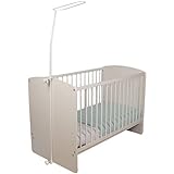 Tega Baby Himmelhalter mit Himmelbettstange für Babybett mit Klemmen, weiß DM-009