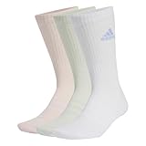 adidas Unisex CUSHIONED SPORTSWEAR CREW SOCKS 3 PAIR PACK MANNSCHAFTSSOCKEN, white/sandy pink/linen green,